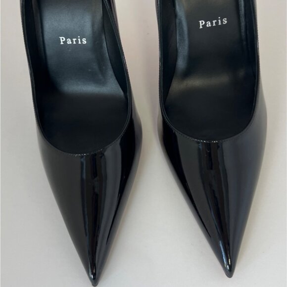 Christian Louboutin Miss Z Black Pumps Pointed Toe Stiletto 100mm Size 38.5 - Picture 10 of 13
